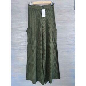 Line and Dot Cargo Knit Flare Bootcut Pant Legging Size Small‎ Green NWT